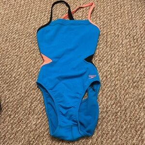 Speedo open back racer one piece swimsuit